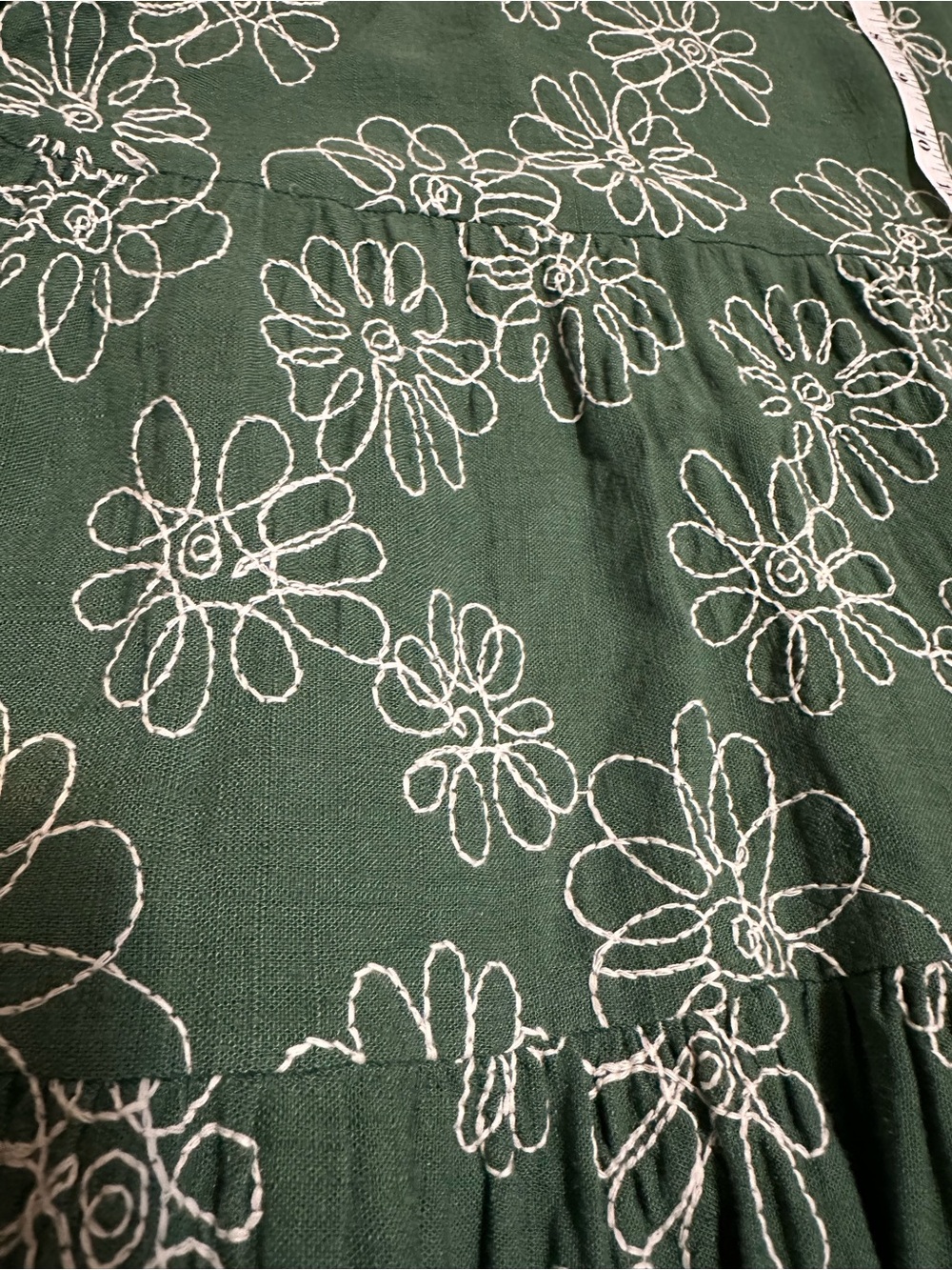 Zara Green "Diana" Floral Embroidered Dress Size Small - Picture 9 of 10